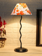 Printed Cotton Zig Zag Table Lamp with Iron Base (AE13)