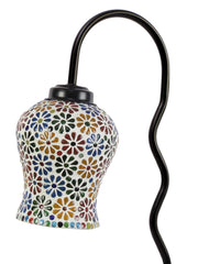 Multicolor Mosaic Glass Zig Zag Curvy Table lamp with Iron Base (EN04)