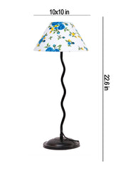 Printed Cotton Zig Zag Table Lamp with Iron Base (AE12)