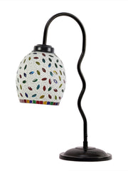 Multicolor Mosaic Glass Zig Zag Curvy Table lamp with Iron Base (EN06)