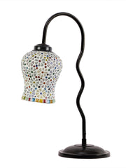 Multicolor Mosaic Glass Zig Zag Curvy Table lamp with Iron Base (EN02)