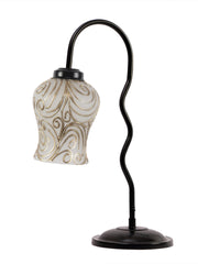 Multicolor Mosaic Glass Zig Zag Curvy Table lamp with Iron Base (EN10)