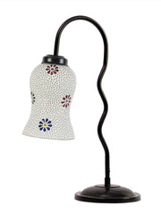 Multicolor Mosaic Glass Zig Zag Curvy Table lamp with Iron Base (EN07)