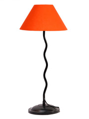 Orange Cotton Zig Zag Table Lamp with Iron Base (AE04)