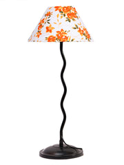 Printed Cotton Zig Zag Table Lamp with Iron Base (AE13)