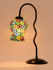 Multicolor Mosaic Glass Zig Zag Curvy Table lamp with Iron Base (EN04)