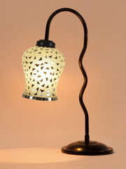 Multicolor Mosaic Glass Zig Zag Curvy Table lamp with Iron Base (EN03)