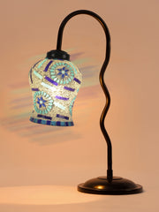 Multicolor Mosaic Glass Zig Zag Curvy Table lamp with Iron Base (EN05)