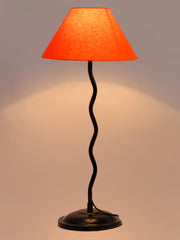 Orange Cotton Zig Zag Table Lamp with Iron Base (AE04)