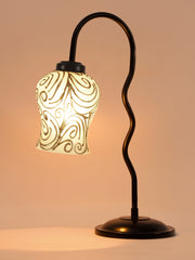Multicolor Mosaic Glass Zig Zag Curvy Table lamp with Iron Base (EN10)