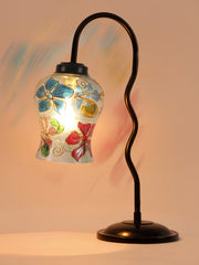Multicolor Mosaic Glass Zig Zag Curvy Table lamp with Iron Base (EN09)