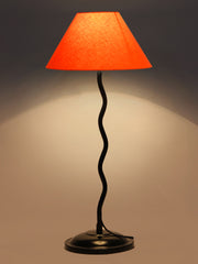Orange Cotton Zig Zag Table Lamp with Iron Base (AE04)