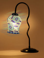 Multicolor Mosaic Glass Zig Zag Curvy Table lamp with Iron Base (EN05)
