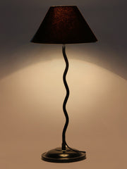 Black Cotton Zig Zag Table Lamp with Iron Base (AE02)