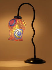 Multicolor Mosaic Glass Zig Zag Curvy Table lamp with Iron Base (EN08)