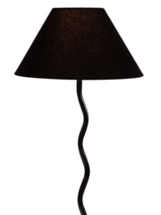 Black Cotton Zig Zag Table Lamp with Iron Base (AE02)