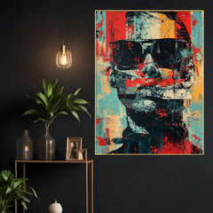 Geometric Abstract Jesus Decorative Cotton Canvas Wall Painting