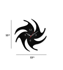 Black MDF Hurricane Modern Wall Clock