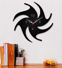 Black MDF Hurricane Modern Wall Clock