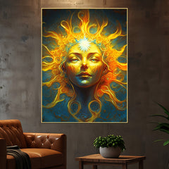 Vibrant Face Grn-Z Cotton Canvas Wall Painting