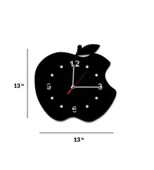 Black MDF Apple Modern Wall Clock