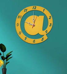 Yellow MDF Special Symbol Modern Wall Clock
