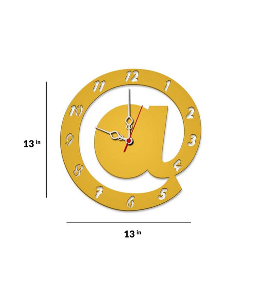 Yellow MDF Special Symbol Modern Wall Clock