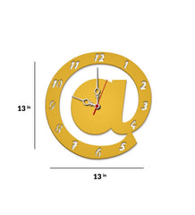 Yellow MDF Special Symbol Modern Wall Clock