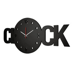 Clock Text Shape Designer Wooden Wall Clock