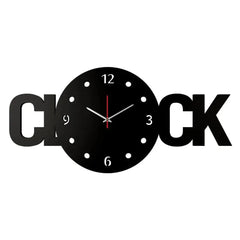 Clock Text Shape Designer Wooden Wall Clock