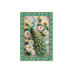 Rama Doota Hanuman Floral Border Vertical Wall Painting