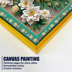 Rama Doota Hanuman Floral Border Vertical Wall Painting