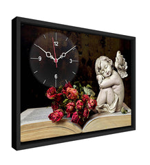 White Statue Printed Analog MDF Modern Wall Clock