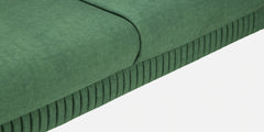 Emerald Green Channel Tufted Sofa | Velvet 3 Seater Sofa In Textured Green Colour
