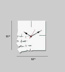 White MDF Broken Modern Wall Clock