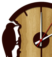 Brown Woodpekar MDF Modern Analog Wall Clock