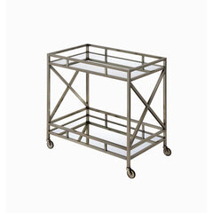 Chic X Design Bar Trolley With Dual Mirror Shelving