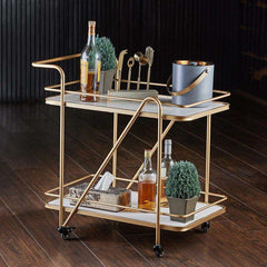 Contemporary Bar Trolley With Decorative Trolley