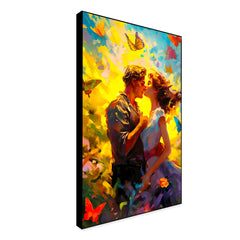 Young Couple Romantic Artwork Butterflies Canvas Wall Paintings & Arts