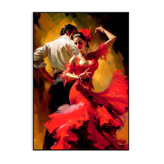 Couple Of Dancers in Dance Motion Premium Canvas Wall Paintings & Arts