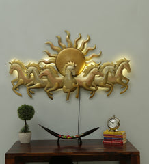 7 Horse Wall Décor Metal Wall Décor with LED Light