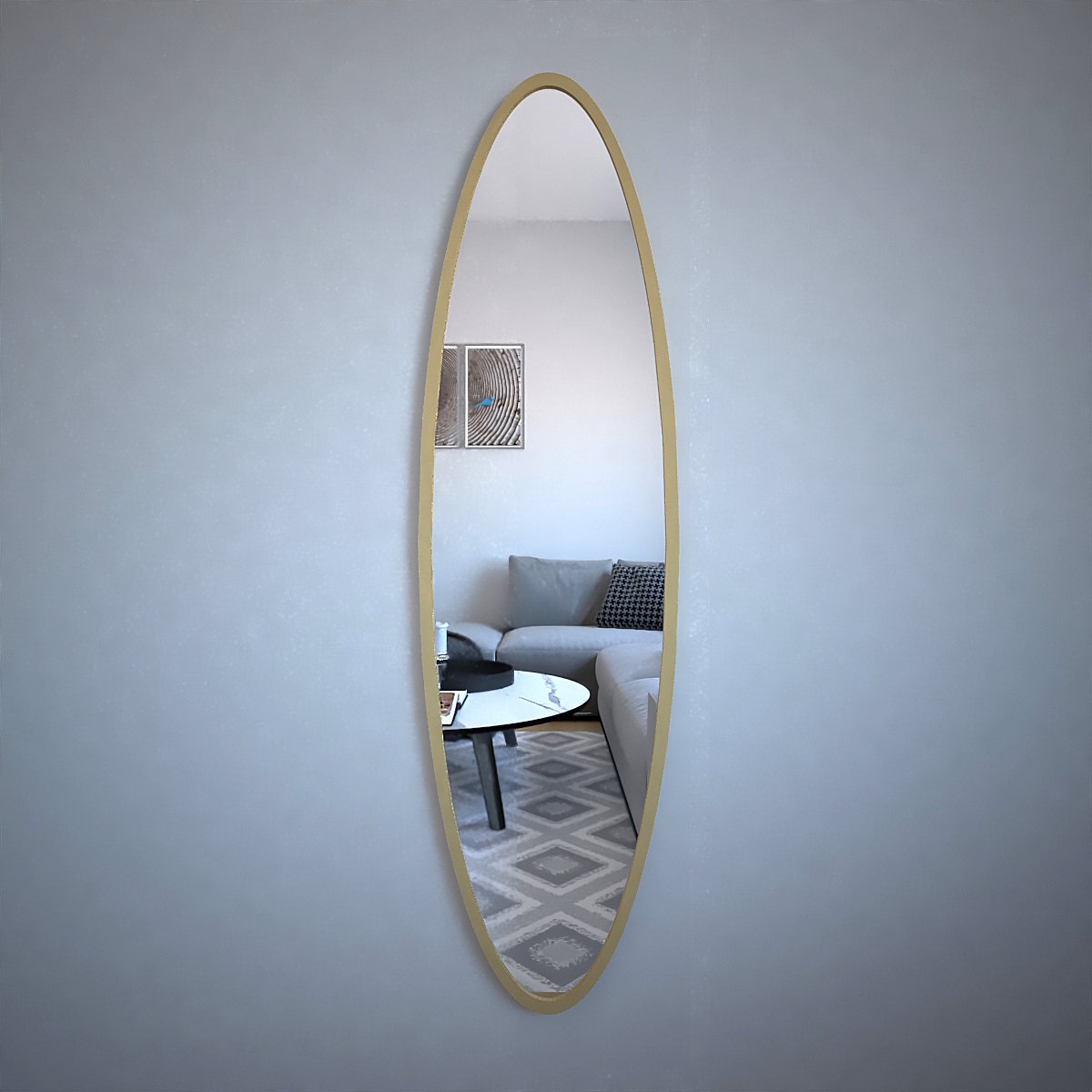 Minimalist Full Length Oval Mirror