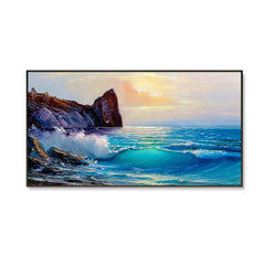 Beautiful Seascape with Sunrise Canvas Printed Wall Paintings & Wall Art