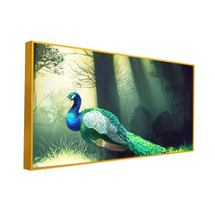 Peacock in Forest Canvas Painting