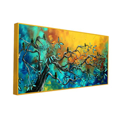 Beautiful Birds On Tree Scenery Canvas Wall Painting