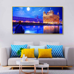 Sikh Golden Temple Scenery Canvas  Wall Painting Big Panoramic