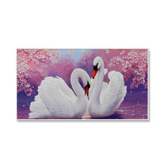 Romantic Couple of Swans Canvas Wall Painting & Wall Art