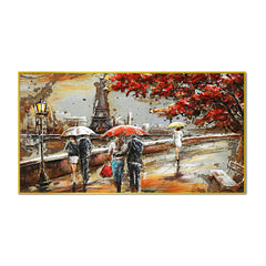 Romantic Couple in Paris Canvas Art  Wall Painting