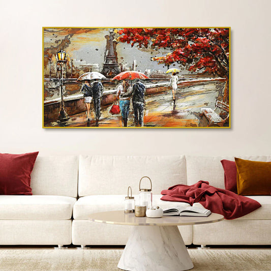 Romantic Couple in Paris Canvas Art  Wall Painting