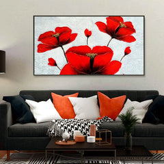 Beautiful Red Flower Wide Format Canvas Print  Wall Painting